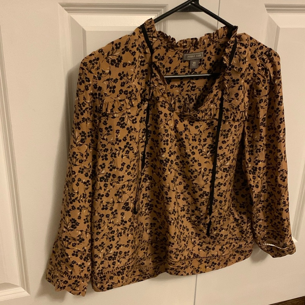Point Sur silk floral top- purchased at Jcrew